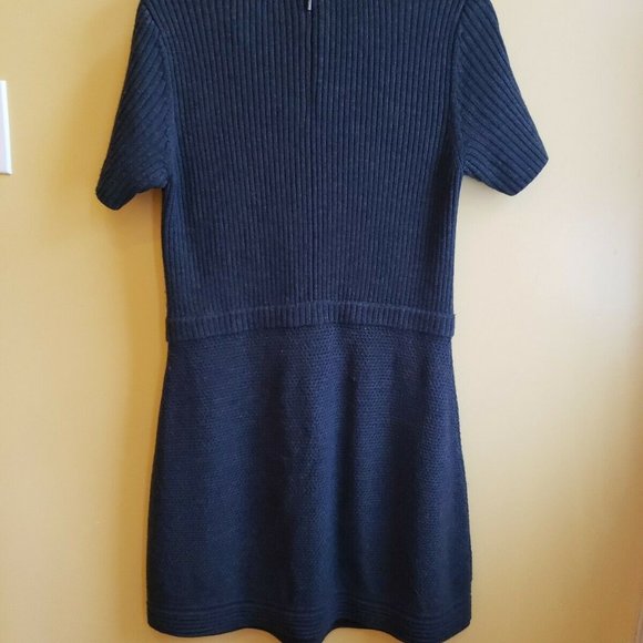 TORY BURCH MERINO WOOL CHARCOAL GRAY SWEATER DRESS - Picture 4 of 6